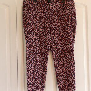 Old Navy Leopard Print Pink/ Blue Pixie Ankle Pants Size 18 Casual Office